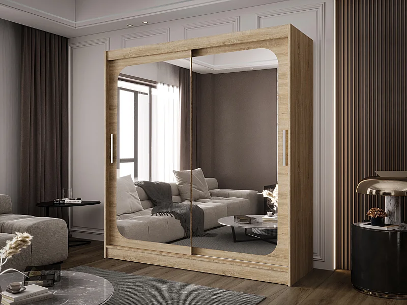 Zweitüriger Schiebeschrank mit Spiegel BALTIMORE B8 Sonoma