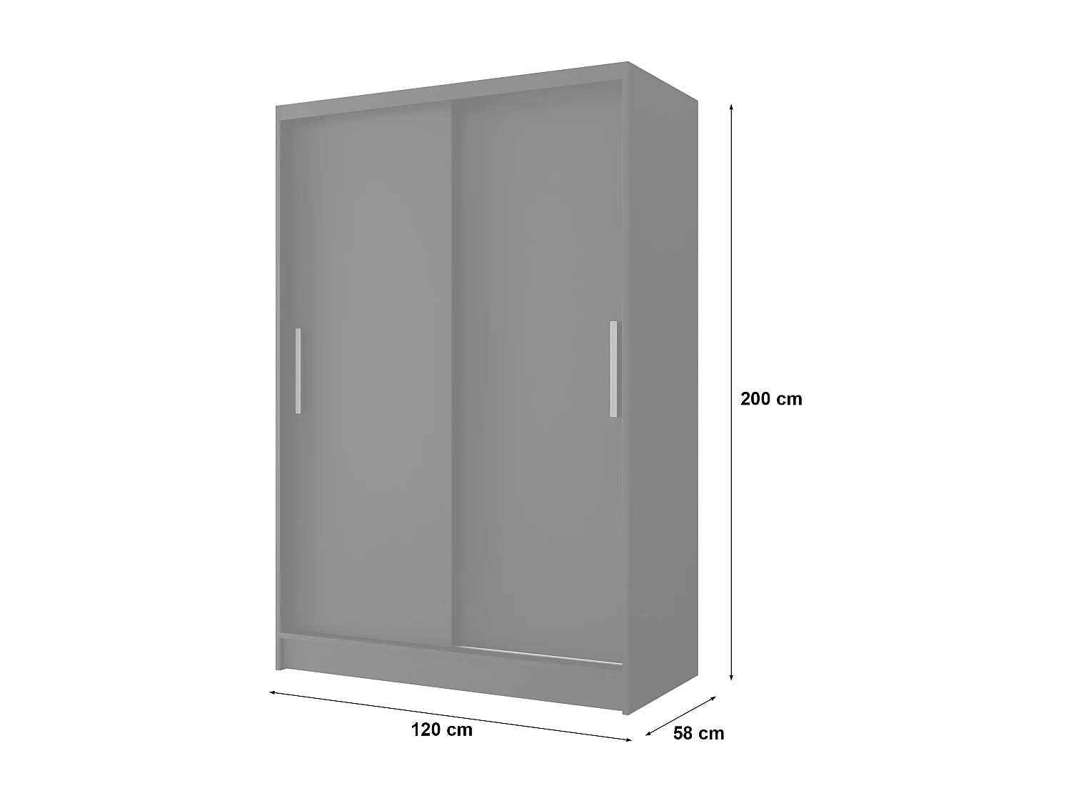 Zweitüriger Schiebeschrank mit Spiegel MESA M4 Choco mit Regalböden und Kleiderstange