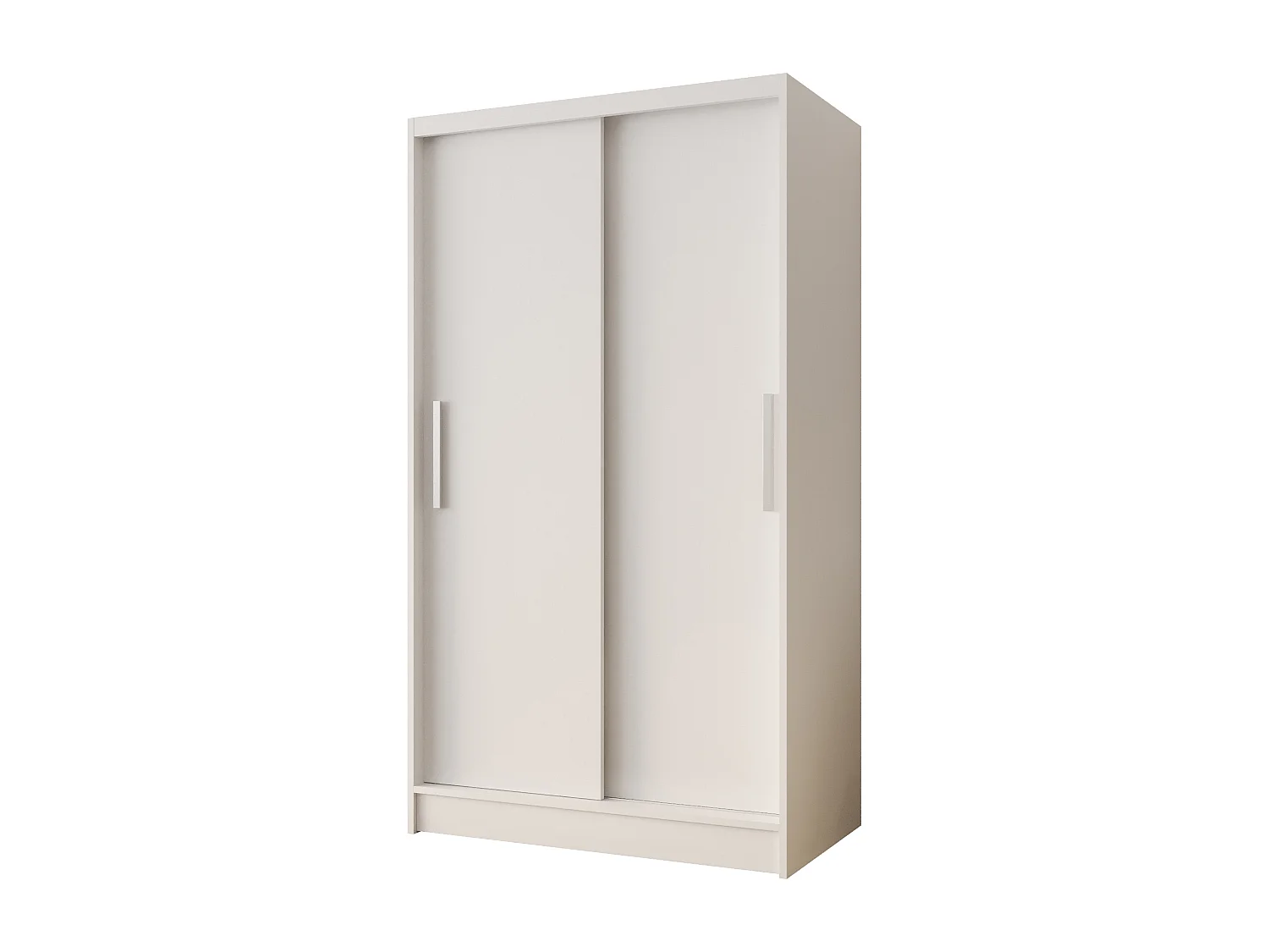 Zweitüriger Schiebeschrank CHICAGO CA1, Regalböden und Kleiderstange (Weiß)