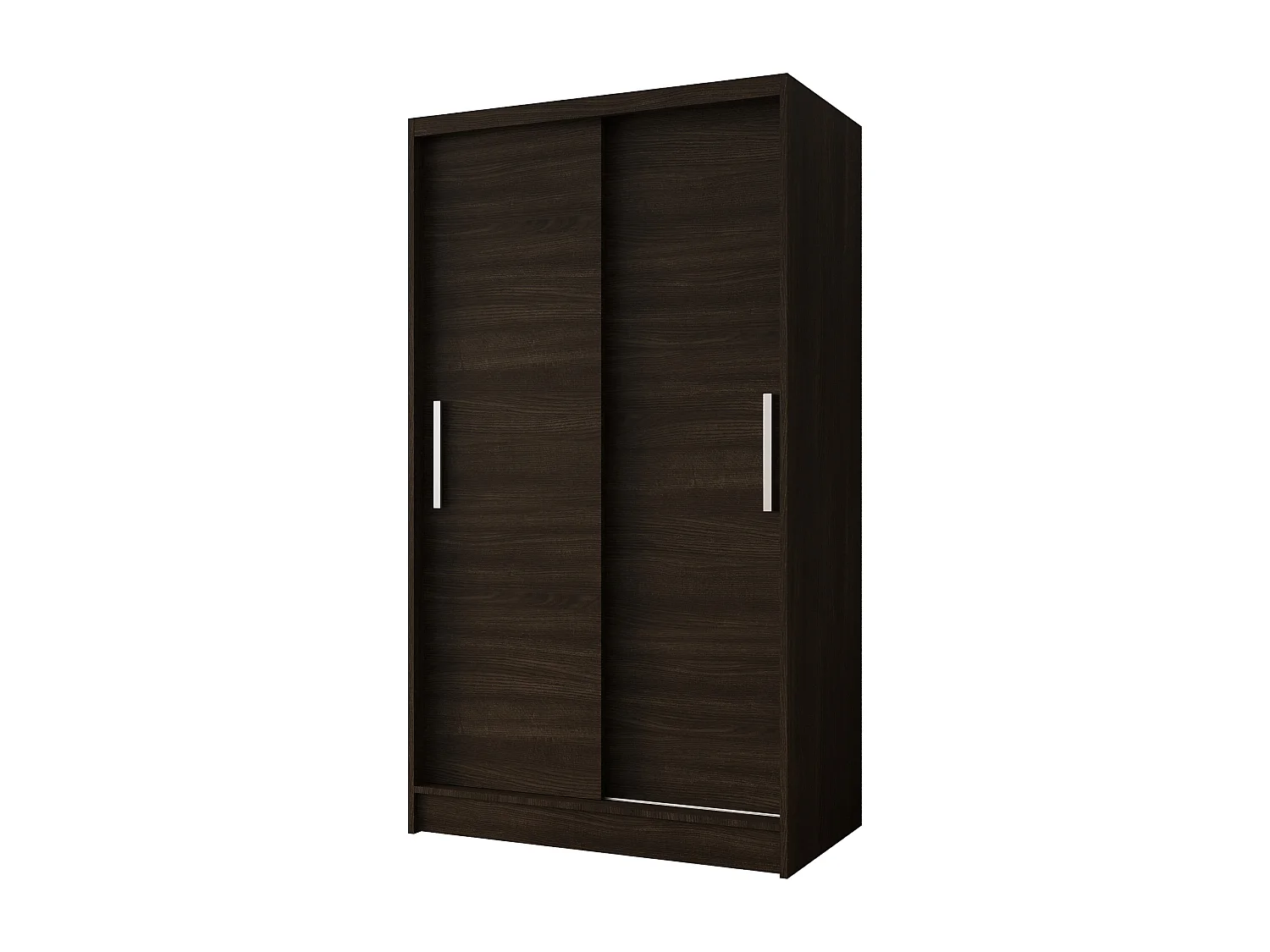 Zweitüriger Schiebeschrank CHICAGO CA1, Regalböden und Kleiderstange (Choco)