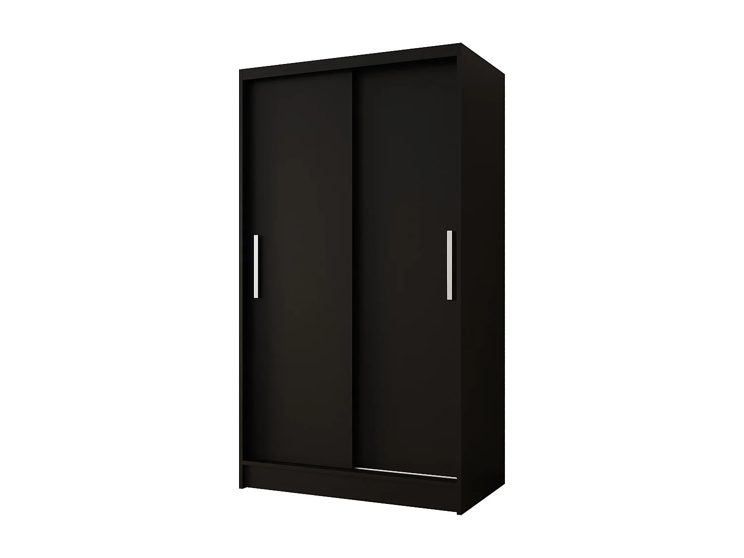 Zweitüriger Schiebeschrank CHICAGO CA1, Regalböden und Kleiderstange (Schwarz)