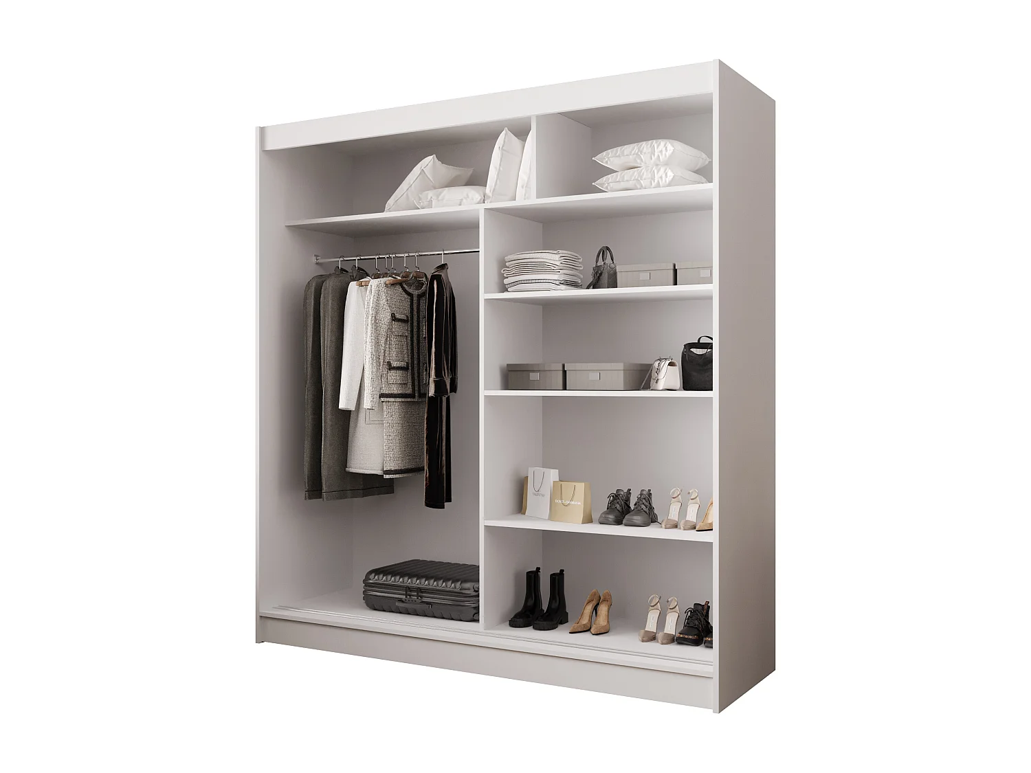 Zweitüriger Schiebeschrank mit Spiegel BALTIMORE B5 Choco