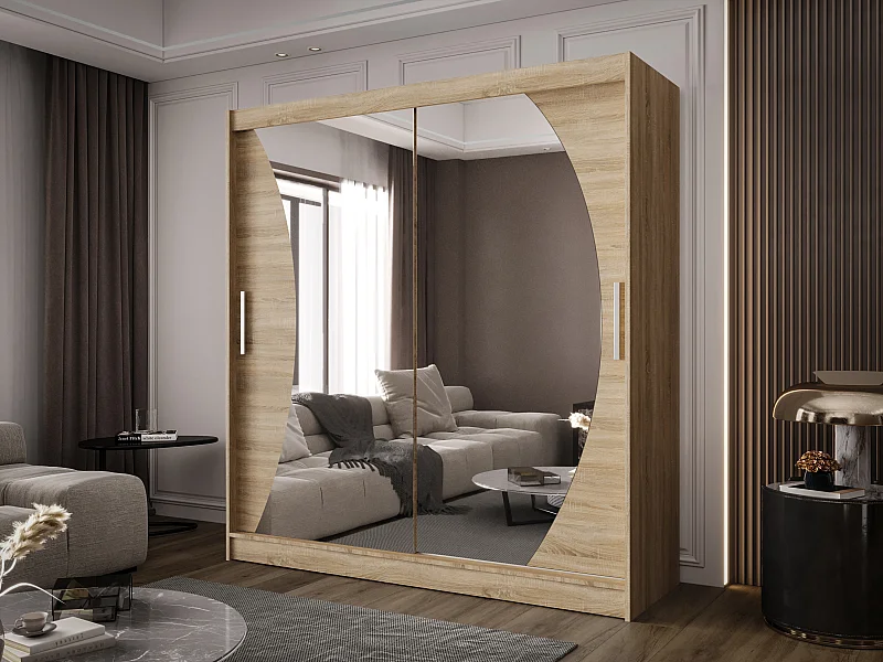 Zweitüriger Schiebeschrank mit Spiegel BALTIMORE B9 Sonoma