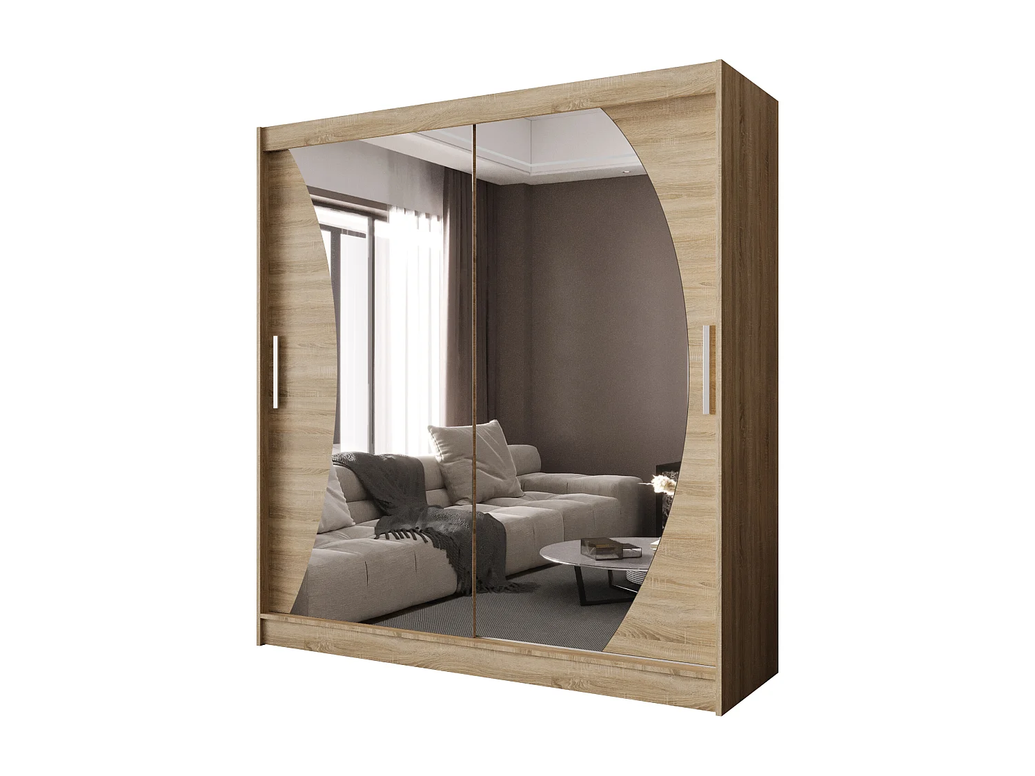 Zweitüriger Schiebeschrank mit Spiegel BALTIMORE B9 Sonoma