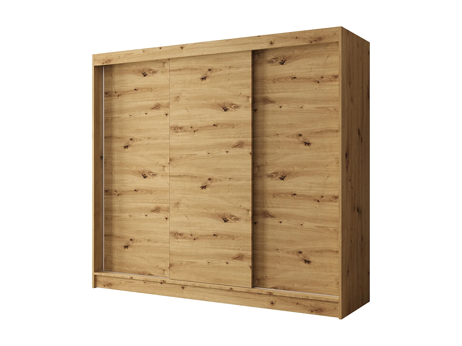 Dreitüriger Schiebeschrank DALLAS DY2, Regalböden und Kleiderstange (Artisan)