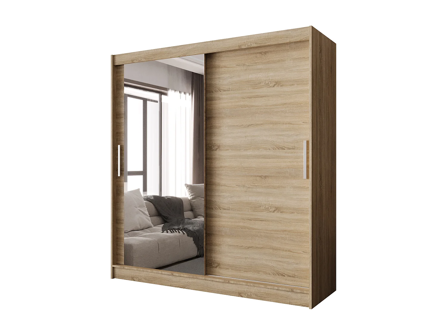 Zweitüriger Schiebeschrank mit Spiegel BALTIMORE B6 Sonoma