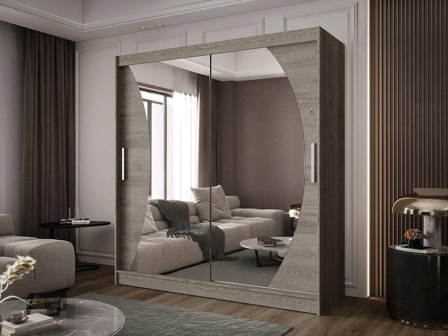 Zweitüriger Schiebeschrank mit Spiegel BALTIMORE B9 Trufla