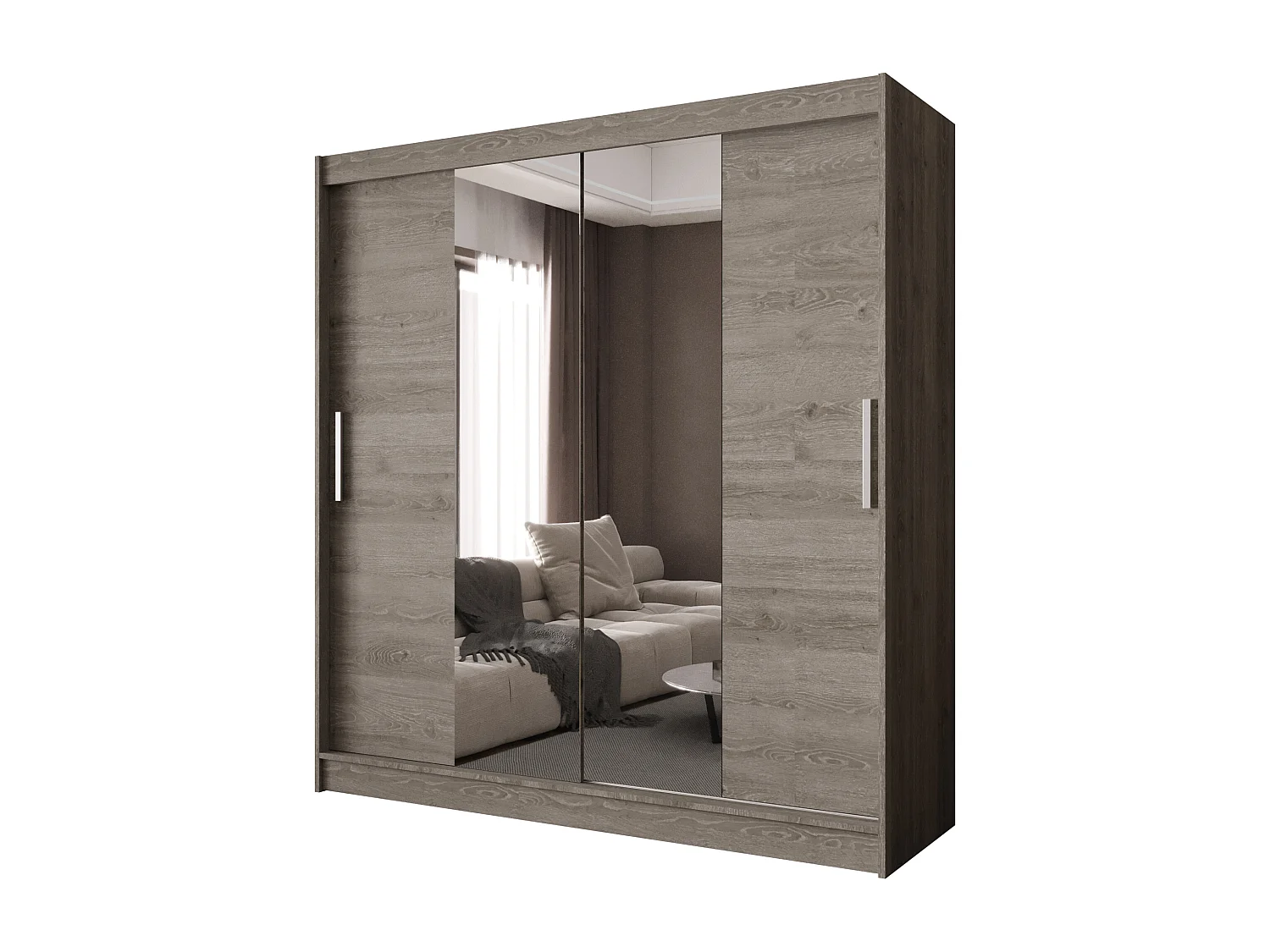 Zweitüriger Schiebeschrank mit Spiegel BALTIMORE B2 Trufla