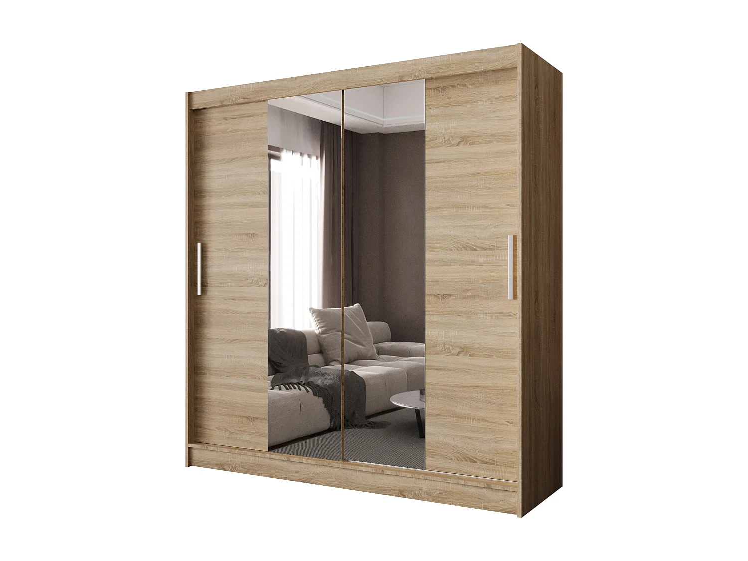 Zweitüriger Schiebeschrank mit Spiegel BALTIMORE B2 Sonoma