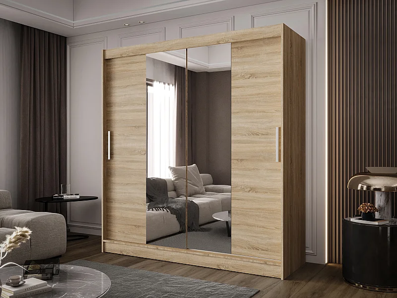 Zweitüriger Schiebeschrank mit Spiegel BALTIMORE B2 Sonoma