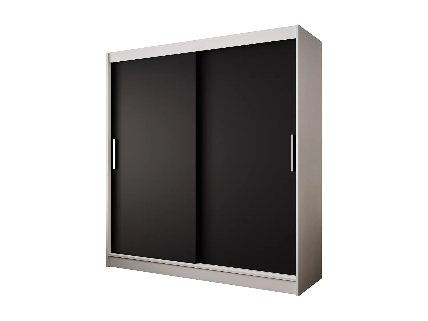 Zweitüriger Schiebeschrank BALTIMORE B1 Weiß/Schwarz