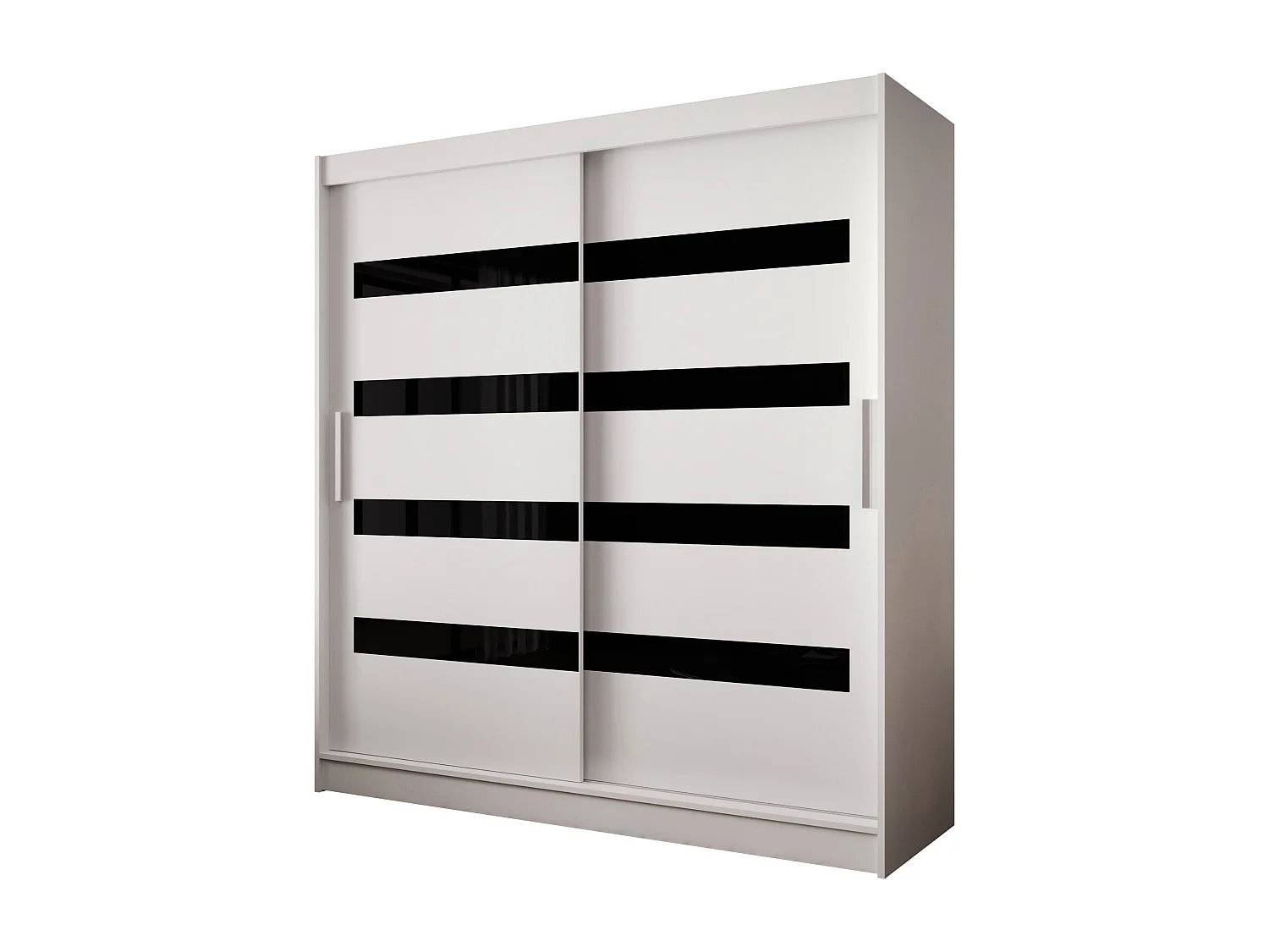 Zweitüriger Schiebeschrank mit Spiegel BALTIMORE B11 Weiß