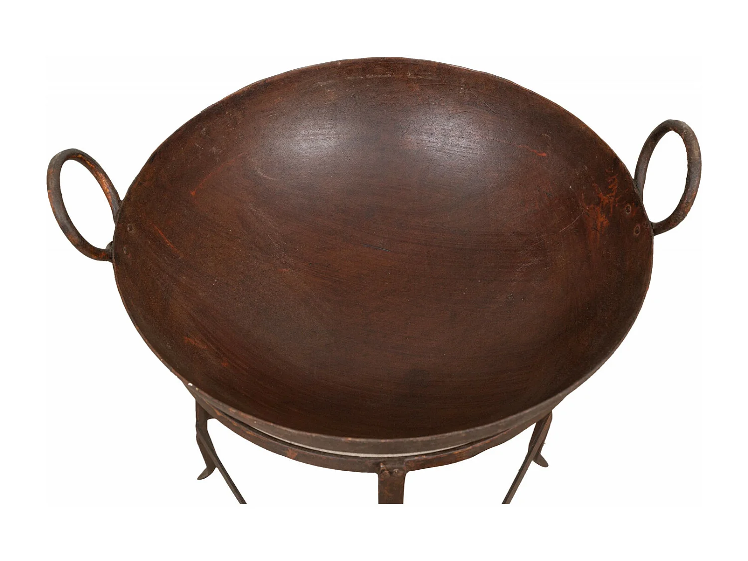 BISCOTTINI Brasero - Fer Forgé Finition Antique - Foyer en Métal - Coupe à Feu - Brasero d'Extérieur - Décoratif - Jardin - Coupe en Fer Vintage - 59x54x80cm