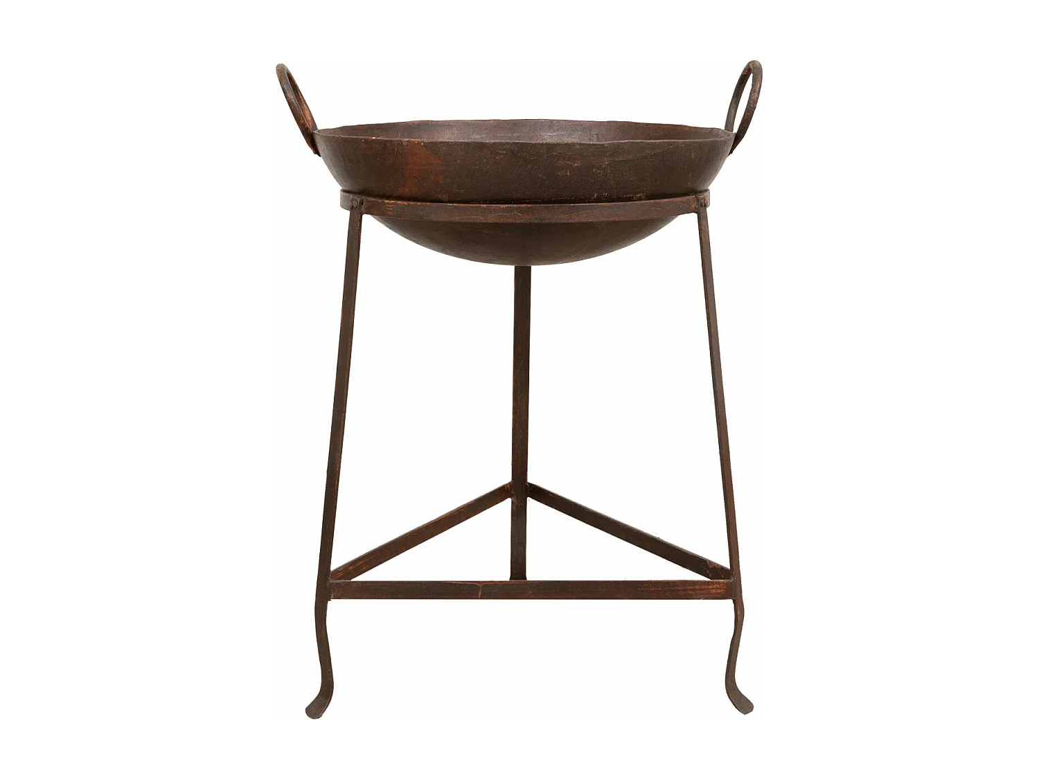 BISCOTTINI Brasero - Fer Forgé Finition Antique - Foyer en Métal - Coupe à Feu - Brasero d'Extérieur - Décoratif - Jardin - Coupe en Fer Vintage - 59x54x80cm