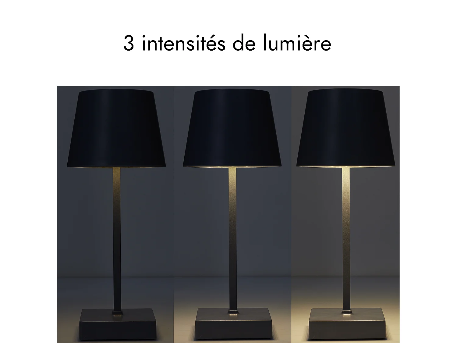 Lampe Led De Table Tactile Gris Gris
