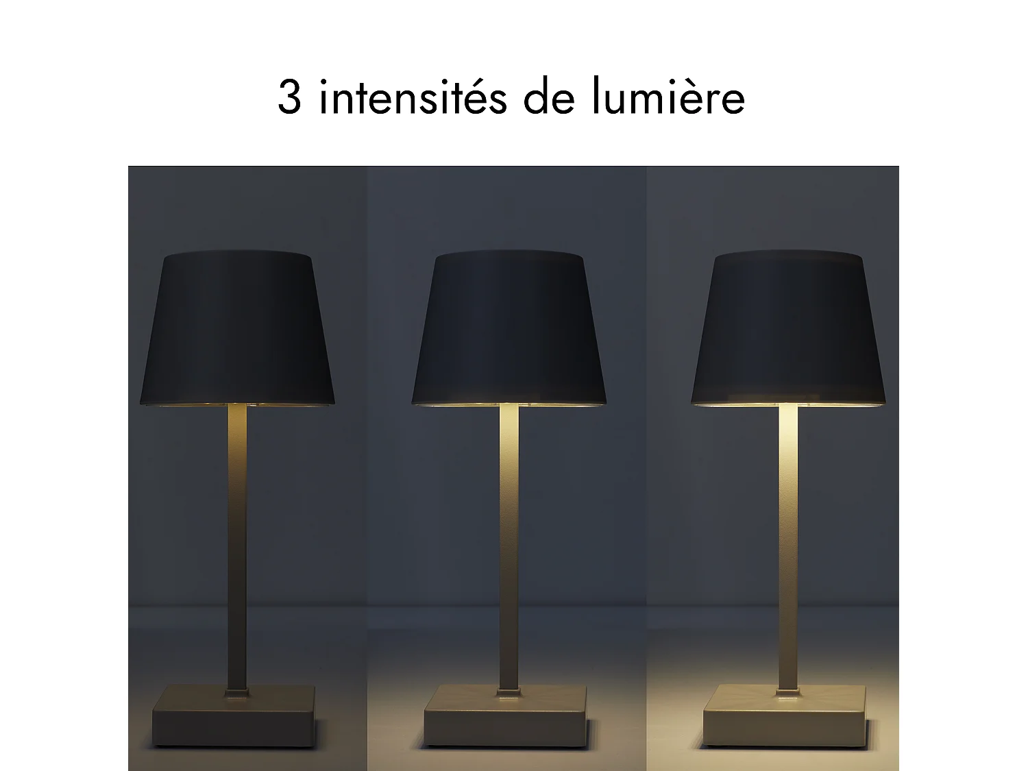 Lampe Led De Table Tactile Taupe Marron