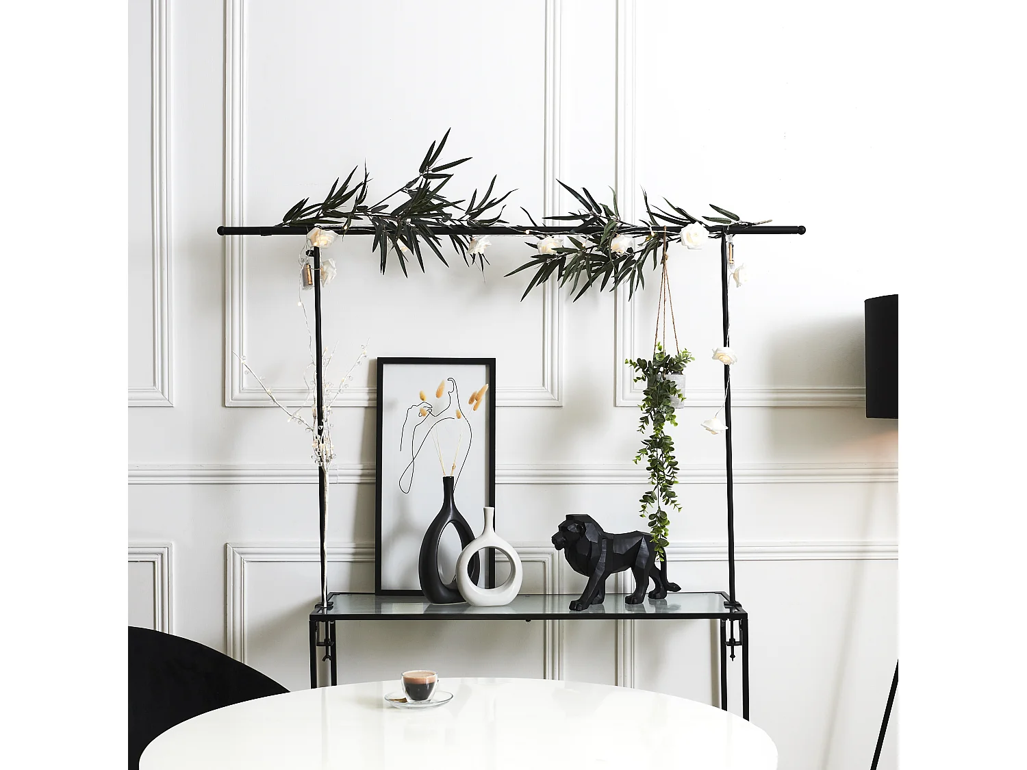 Barre Deco De Table Ajustable Interieur Et Exterieur Noir Noir