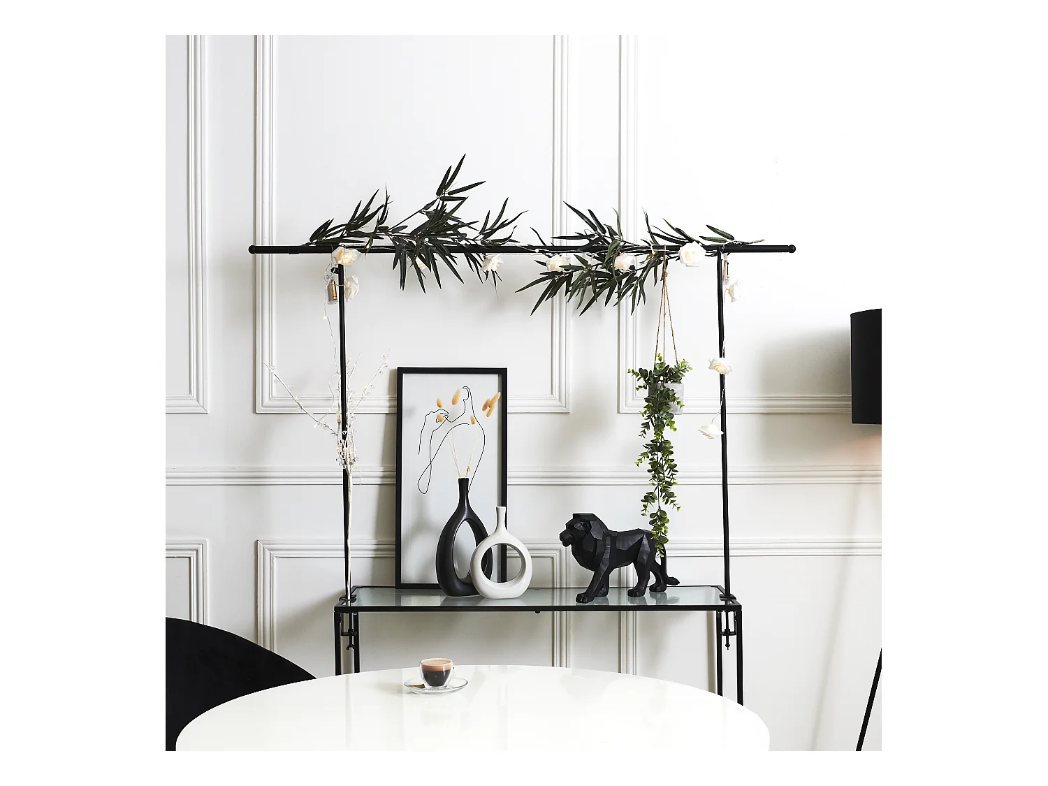 Barre Deco De Table Ajustable Interieur Et Exterieur Noir Noir