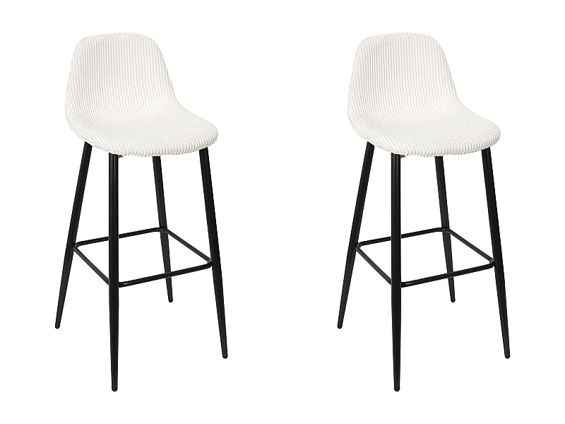 Chaise De Bar Cotele Scott Beige - Lot De 2 Beige, Noir