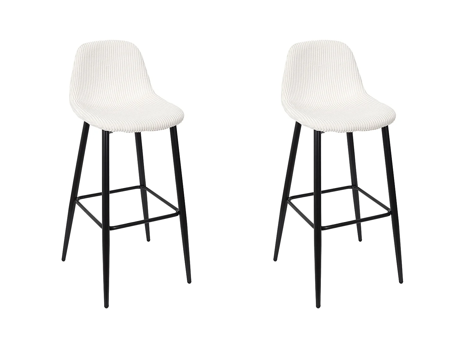 Chaise De Bar Cotele Scott Beige - Lot De 2 Beige, Noir