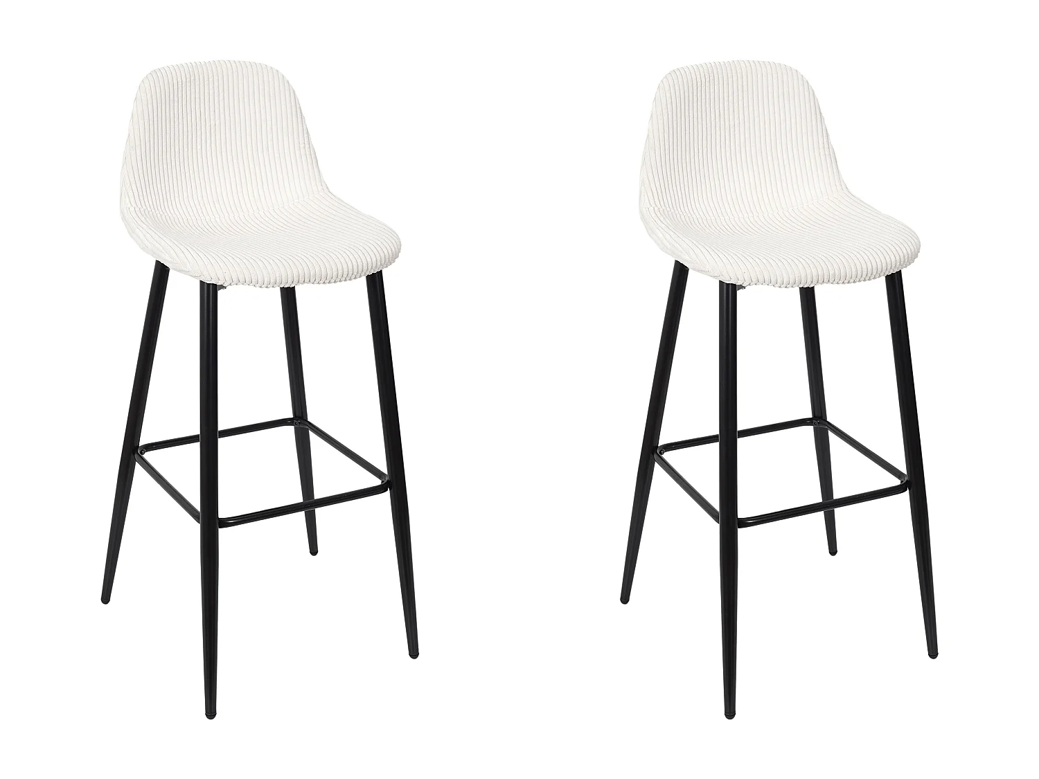 Chaise De Bar Cotele Scott Beige - Lot De 2 Beige, Noir