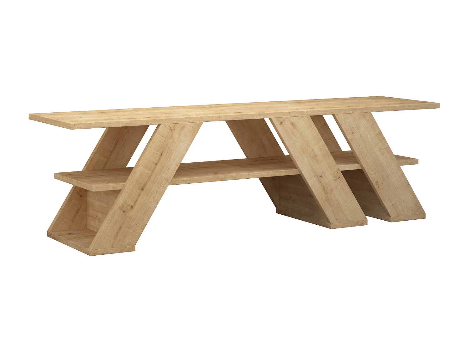 Mesa TV Mueble para salón Comedor (Alto 40 / Ancho 140 / Fondo 34) en Color (Roble)