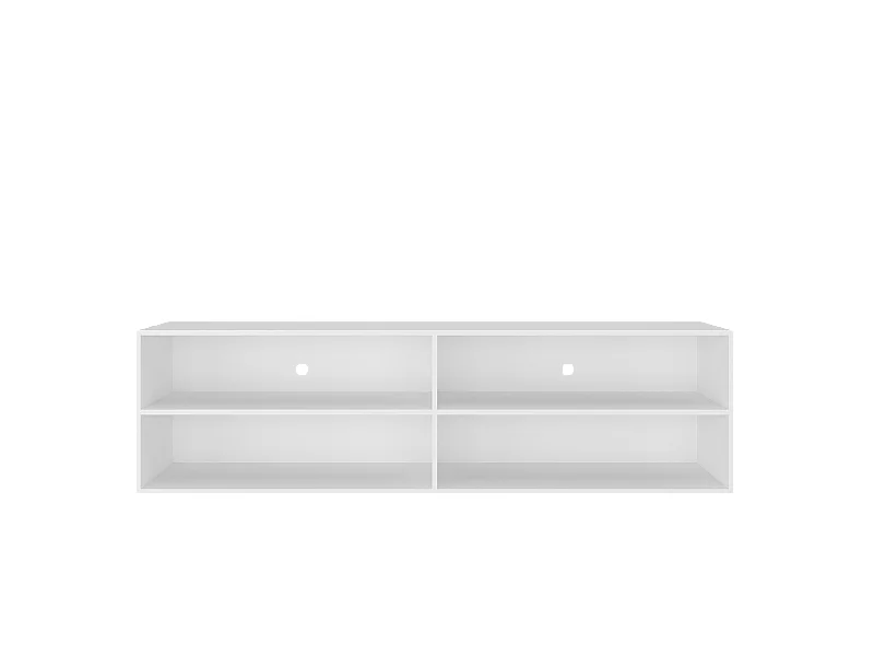 Mueble para TV con 4 Estantes Abiertos, Color Blanco Snow - Buyqualia