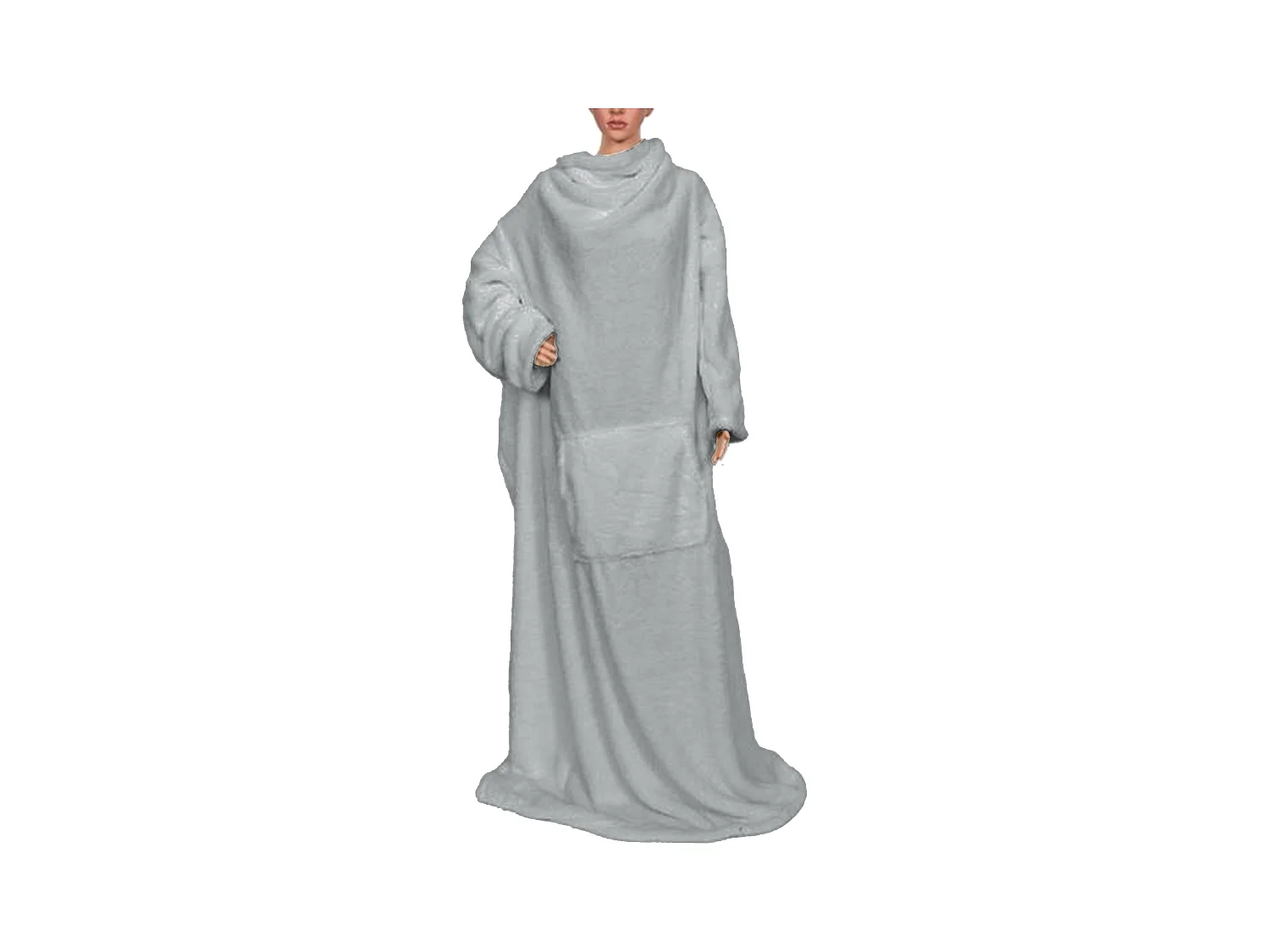 Plaid A Manches Gris Clair Gris