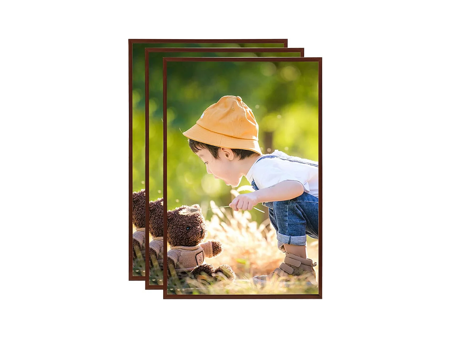 Collage de cadres photo 3 pcs de mur table Bronze 59,4x84cm MDF