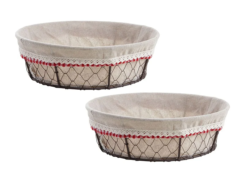 Corbeille à pain en grillage vieilli Farmer Lot de 2