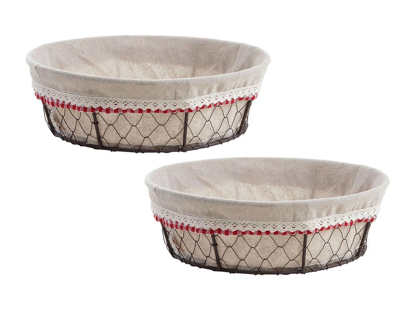 Corbeille à pain en grillage vieilli Farmer Lot de 2