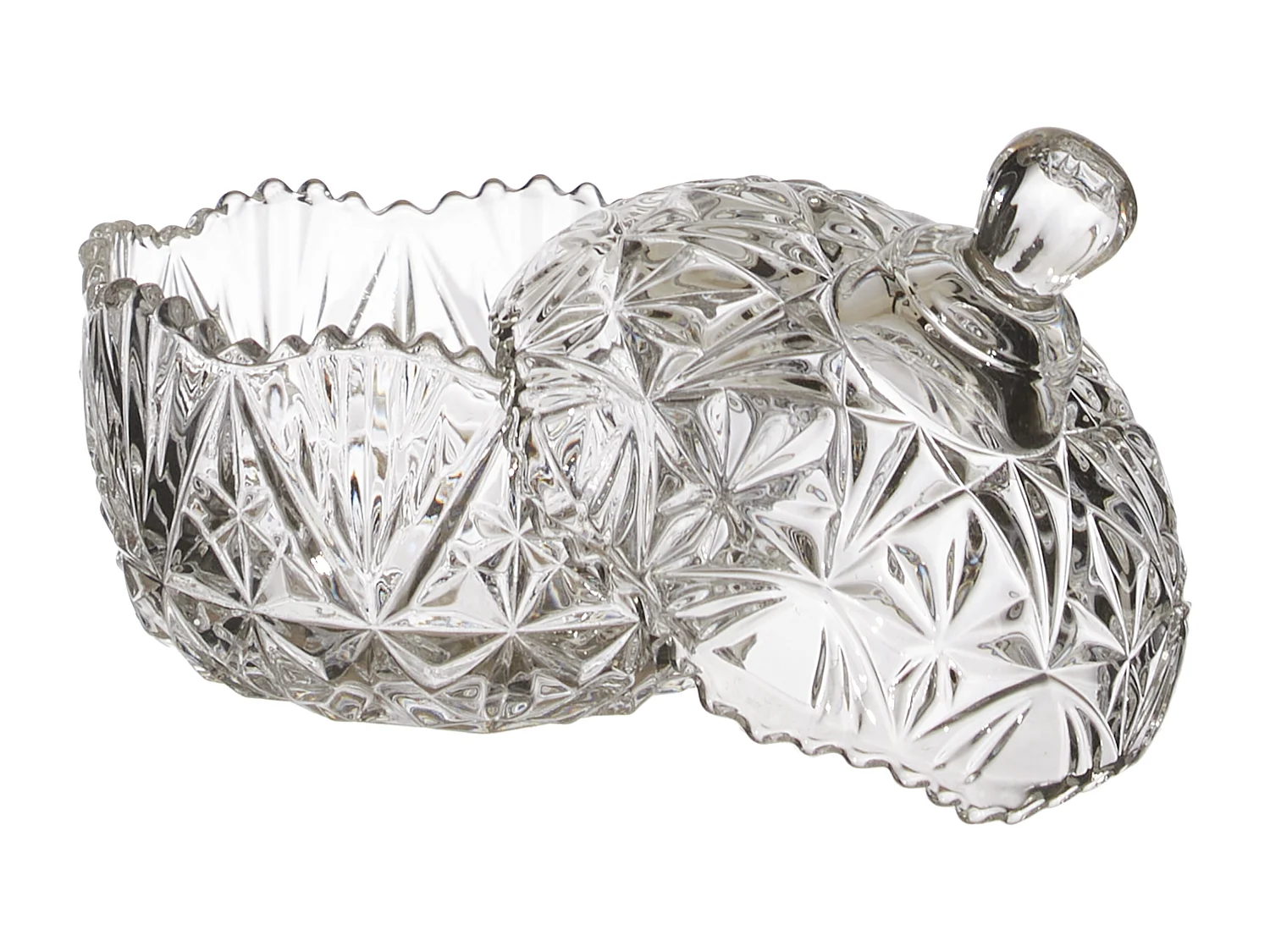 Duo Bonbonnieres Sur Plateau En Verre 145cl Transparent