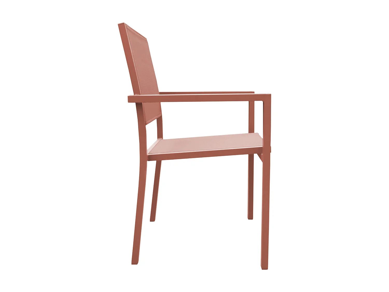 Gartenmöbel BARI aus Textilene Terracotta 8 Sitzplätze - Aluminium Terracotta