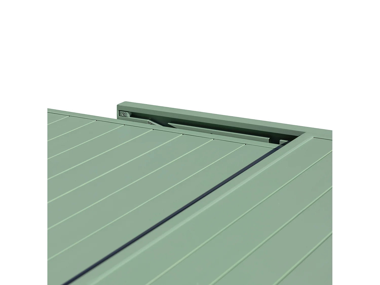 Salon de jardin VENEZIA extensible 90/180 en textilène vert sauge 8 places - aluminium vert sauge - HAPPY GARDEN