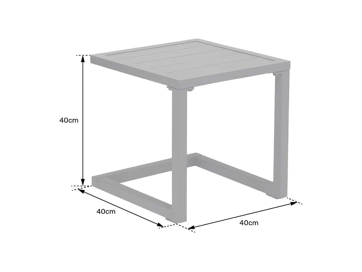 BARBADOS bijzettafel in saliegroen aluminium