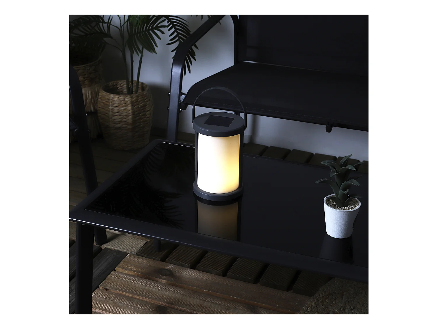 Lampe De Table Solaire Noir Noir