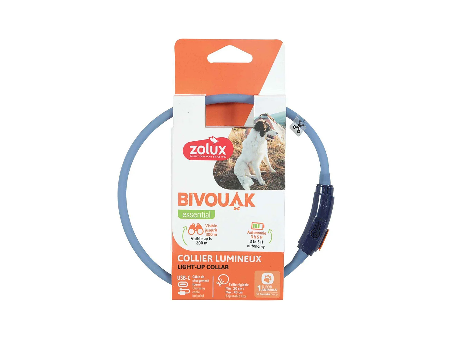 Collier lumineux pour chiots Bivouak