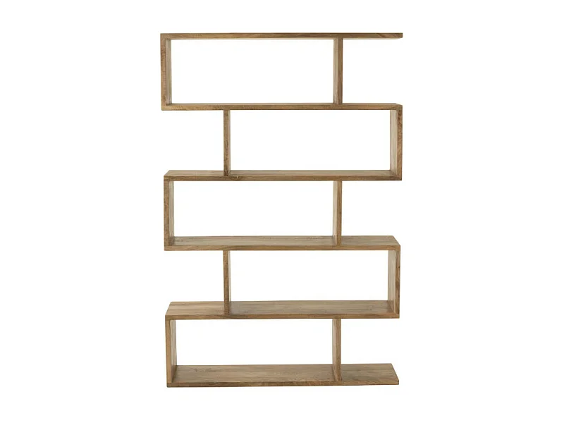 Bibliothèque en Bois "Lattes Verticales" 180cm Naturel