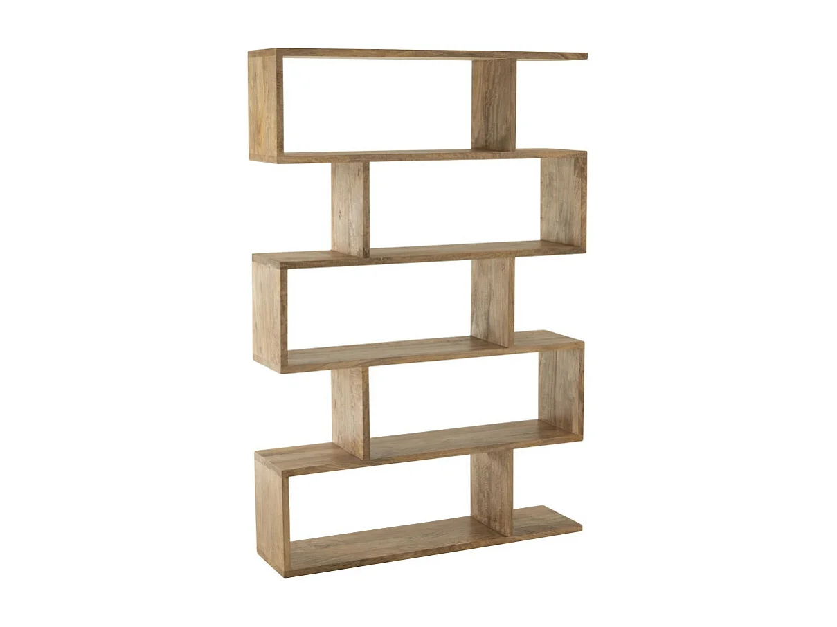 Bibliothèque en Bois "Lattes Verticales" 180cm Naturel