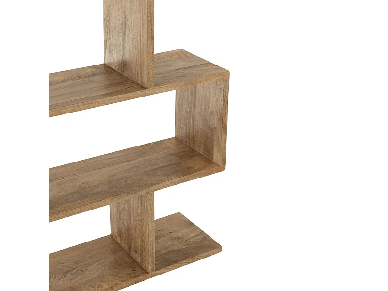 Bibliothèque en Bois "Lattes Verticales" 180cm Naturel