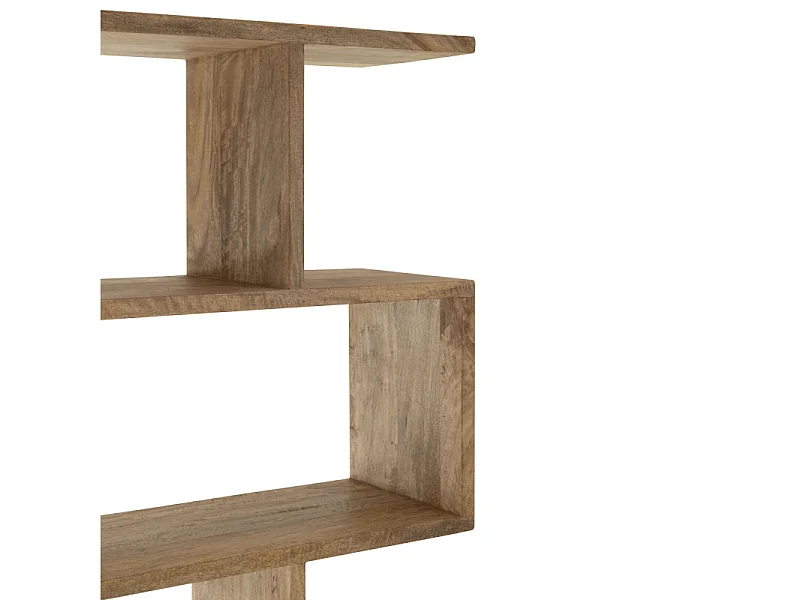 Bibliothèque en Bois "Lattes Verticales" 180cm Naturel