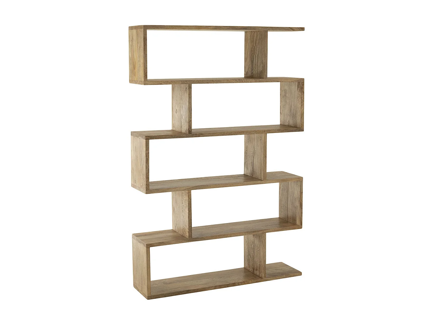 Bibliothèque en Bois "Lattes Verticales" 180cm Naturel