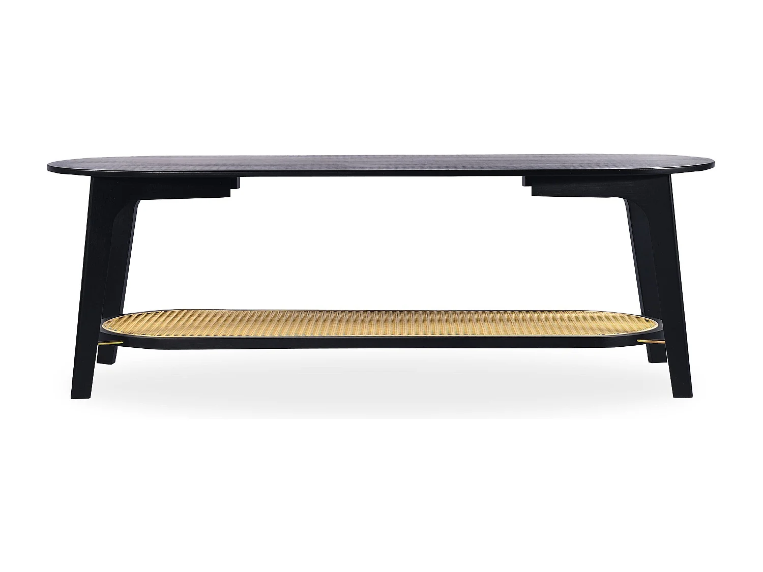 Table basse moderne Yokori en cannage et Bambou Noir