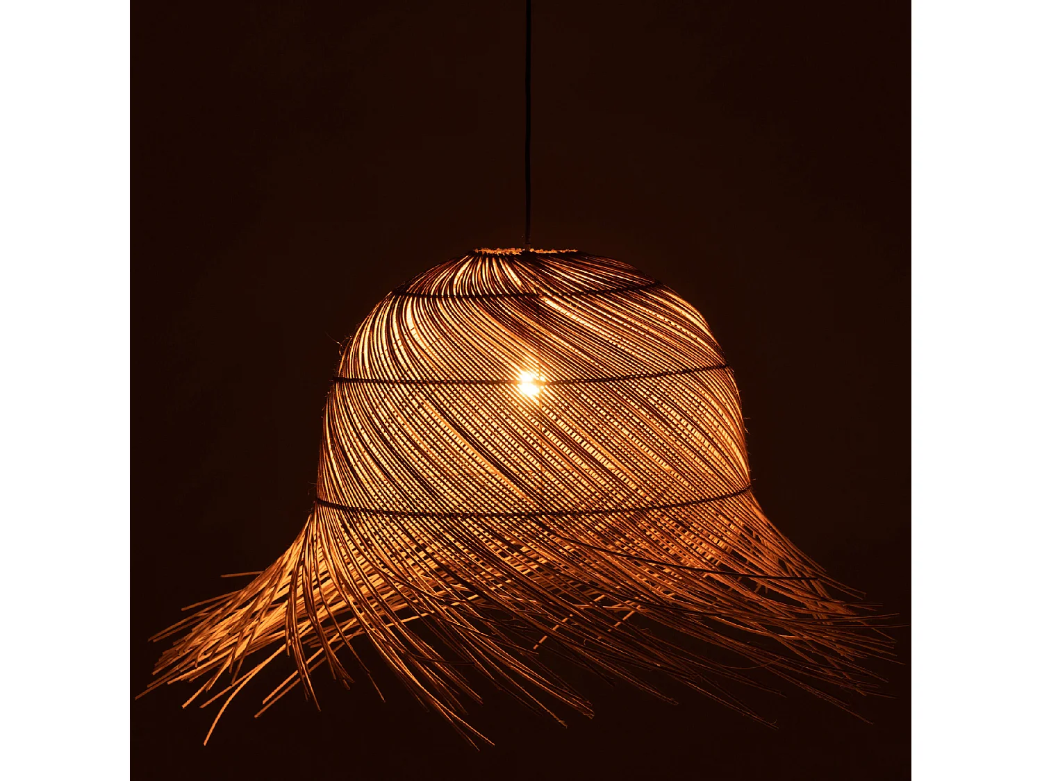 Lampe Suspension en Rotin "Branches" 50cm Naturel