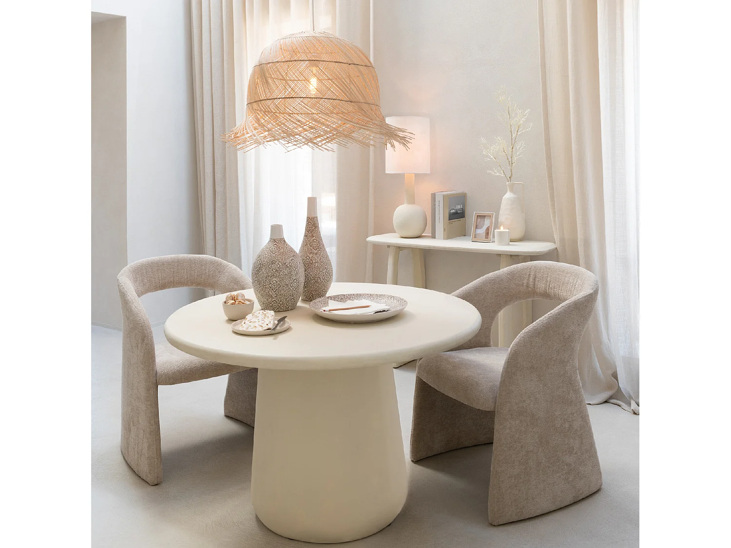 Lampe Suspension en Rotin "Branches" 50cm Naturel