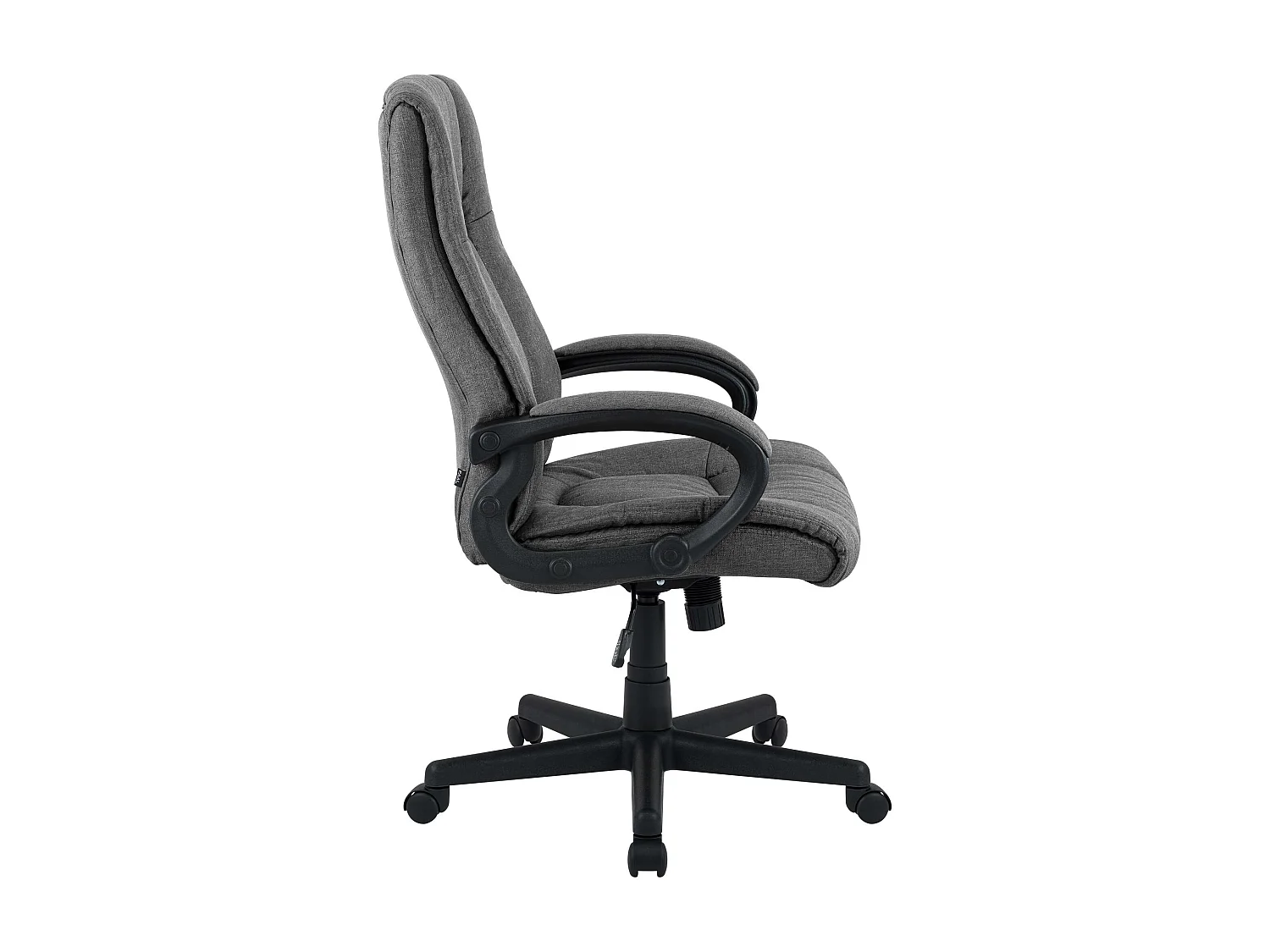 Chaise de bureau - Tissu & Noir - Gris foncé - XL Sparta