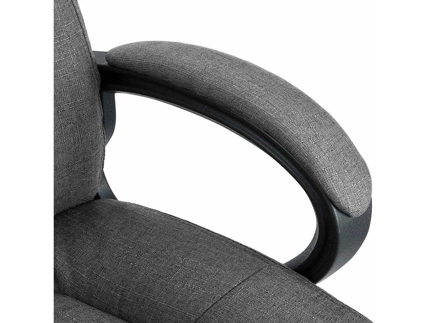 Chaise de bureau - Tissu & Noir - Gris foncé - XL Sparta