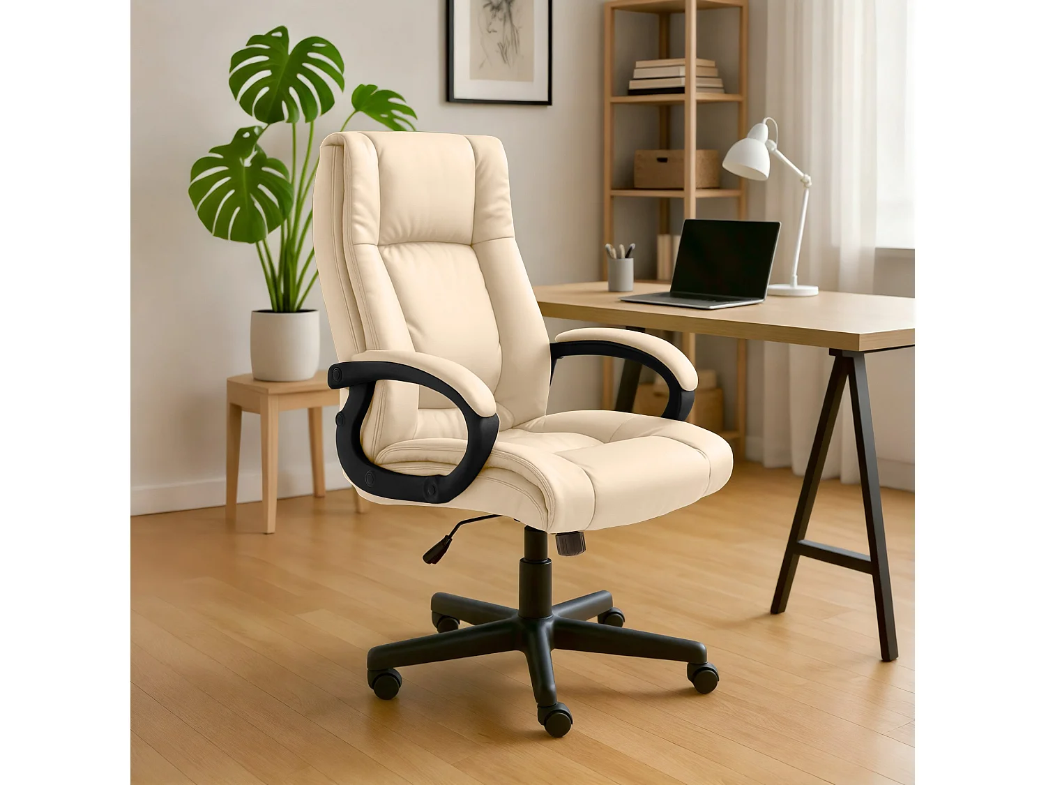 Chaise de bureau - Similicuir - Crème - XL Sparta