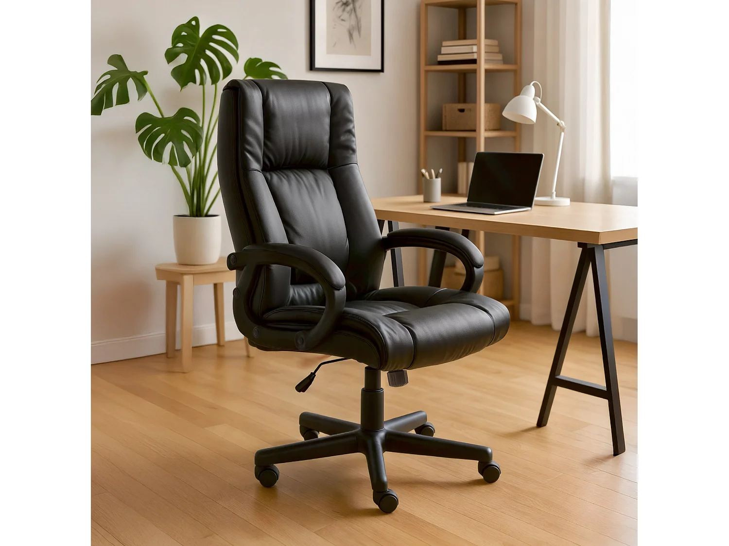 Chaise de bureau - Similicuir - Noir - XL Sparta