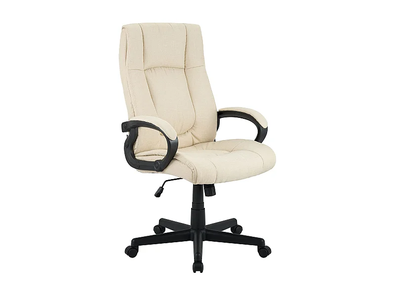 Chaise de bureau - Tissu & Noir - Crème - XL Sparta